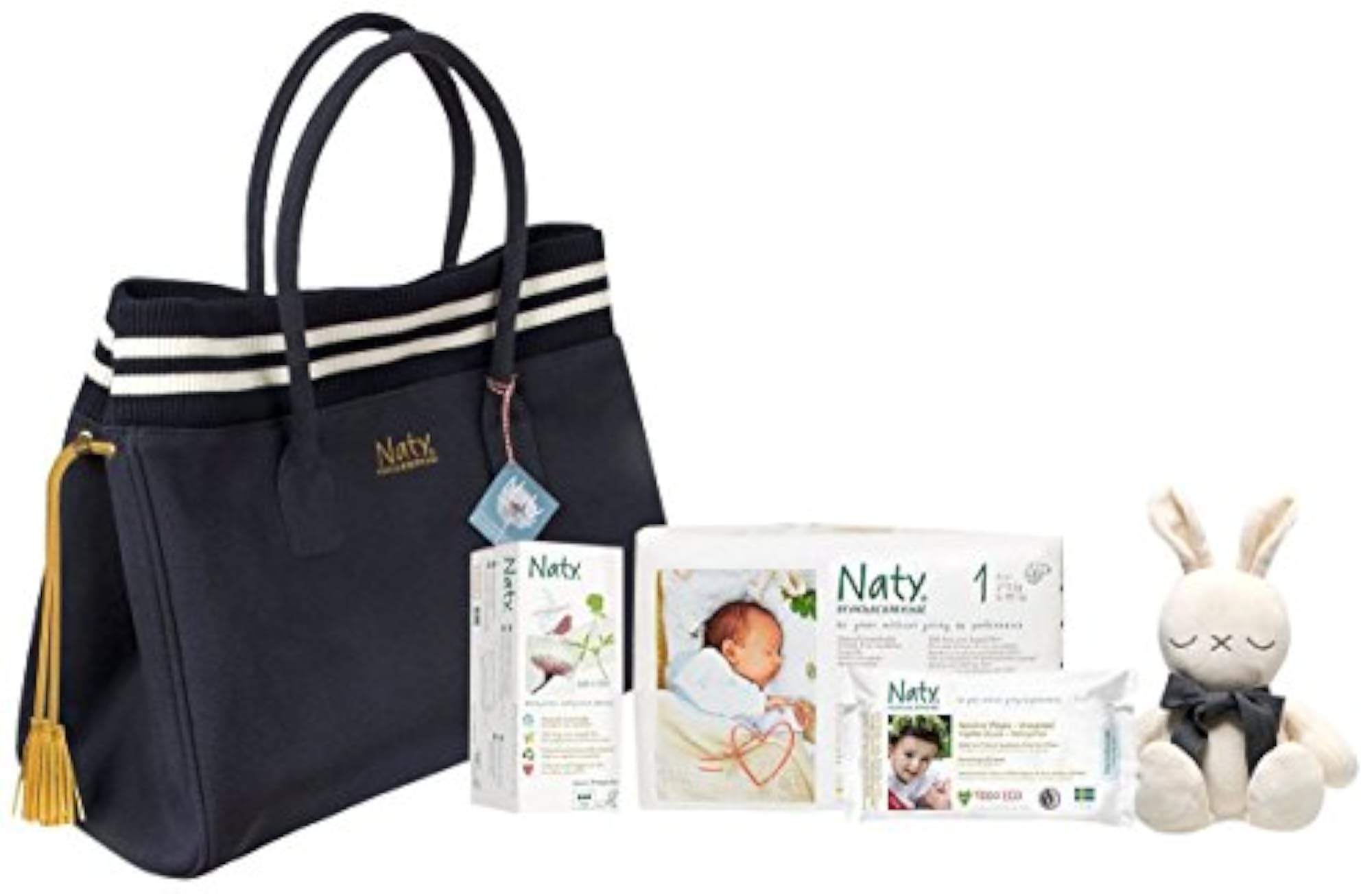 Baby Diaper Bag in Blue and White, Waterproof